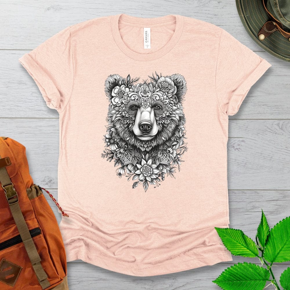 Mandala Line Art Bear Tshirt