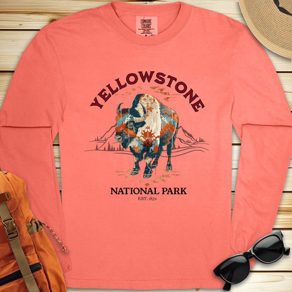 Yellowstone National Park Bison Long Sleeve Tshirt