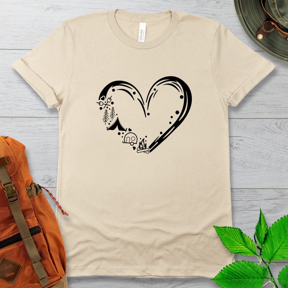 Camping Heart Tshirt in Black