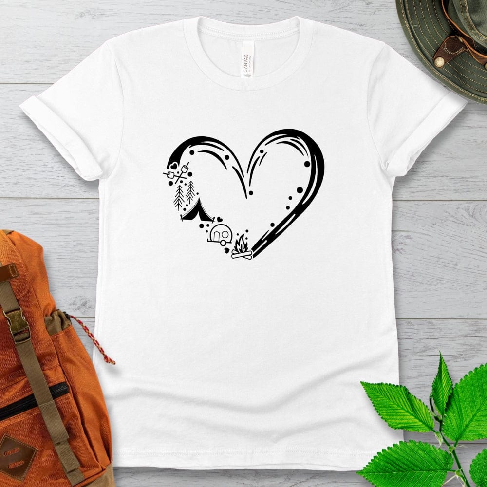 Camping Heart Tshirt in Black