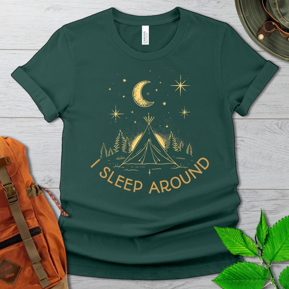 I Sleep Around Camping Tshirt