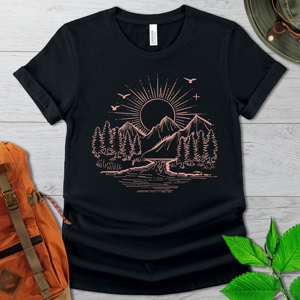 Mountain Scene Line Art Tshirt