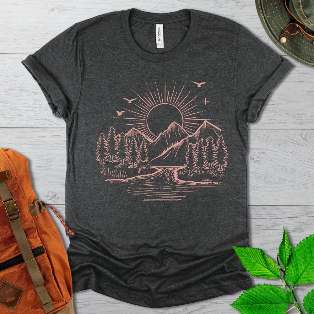 Mountain Scene Line Art Tshirt