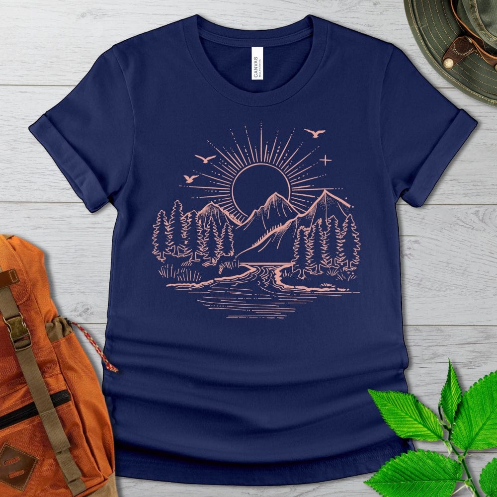 Mountain Scene Line Art Tshirt