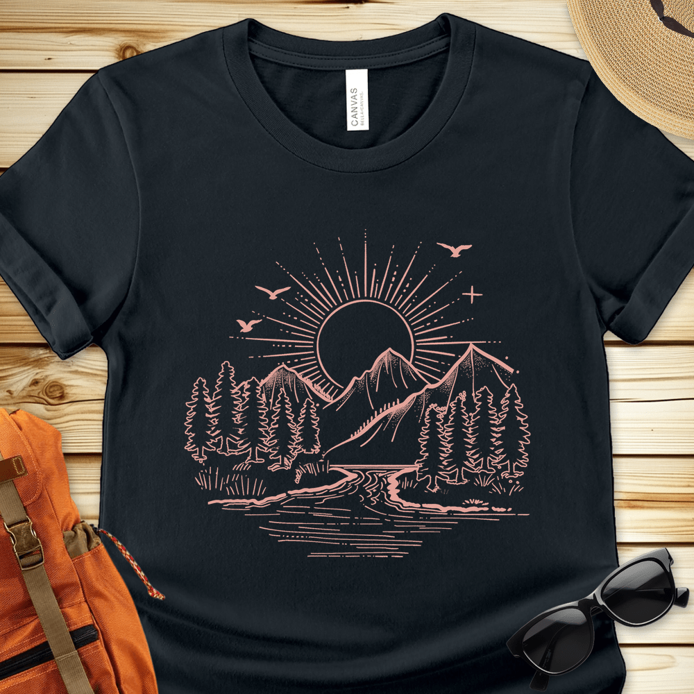 Mountain Scene Line Art Tshirt