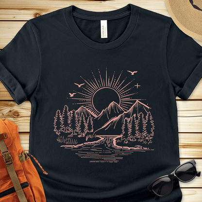 Mountain Scene Line Art Tshirt