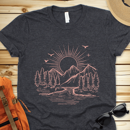 Mountain Scene Line Art Tshirt