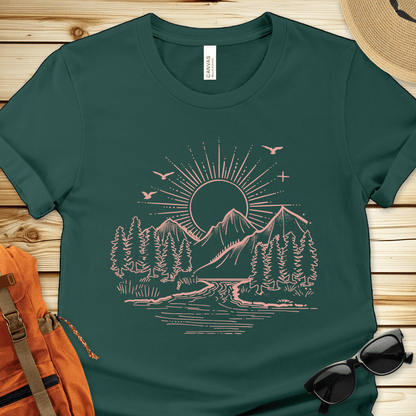 Mountain Scene Line Art Tshirt