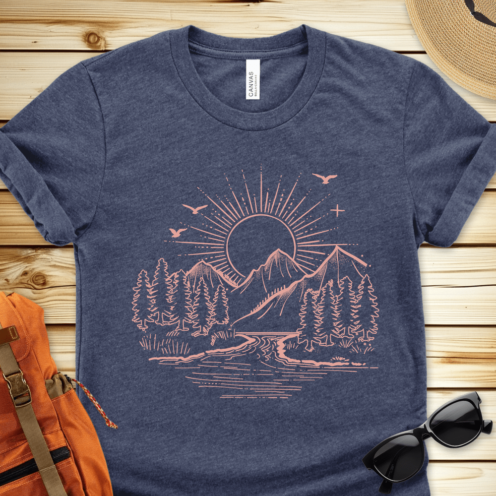 Mountain Scene Line Art Tshirt