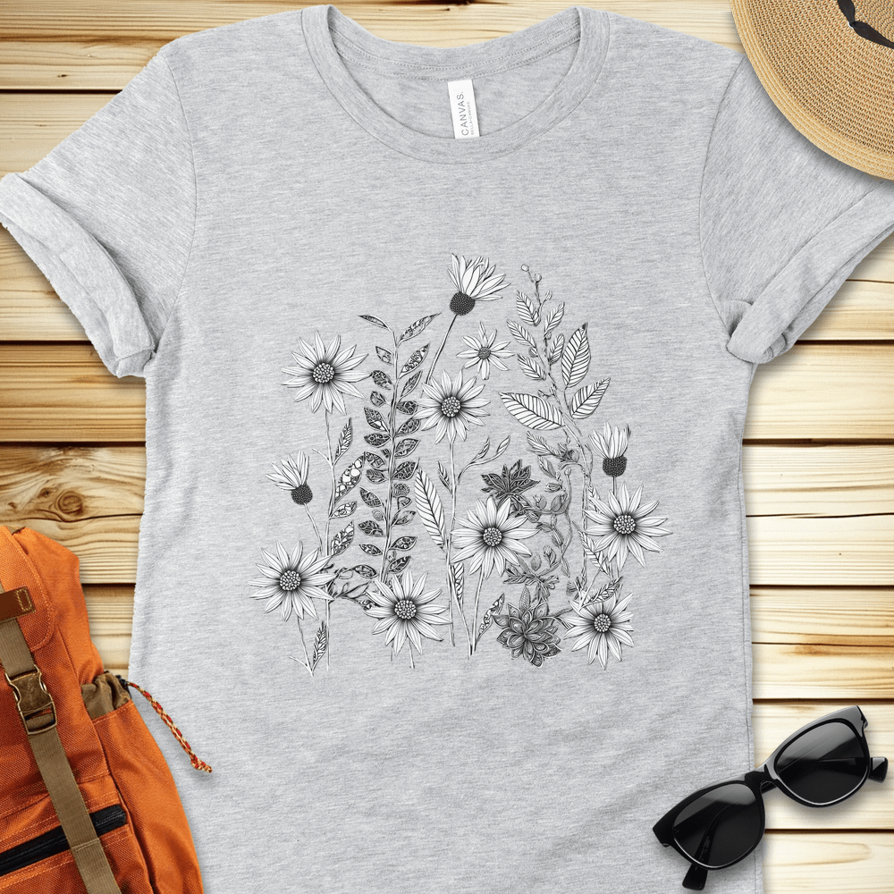 Monochrome WildFlowers Tshirt