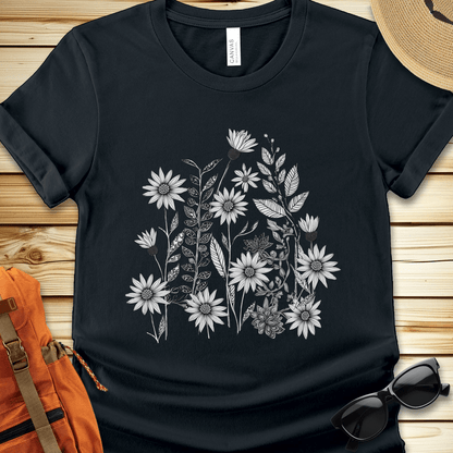Monochrome WildFlowers Tshirt