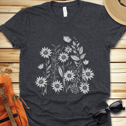 Monochrome WildFlowers Tshirt
