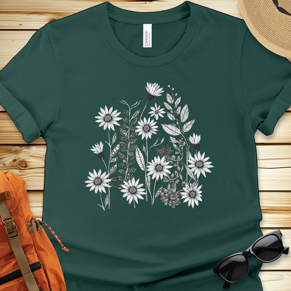 Monochrome WildFlowers Tshirt