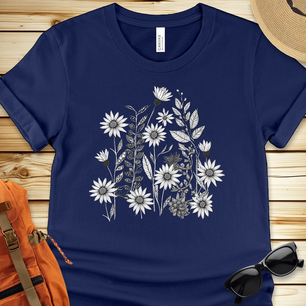 Monochrome WildFlowers Tshirt