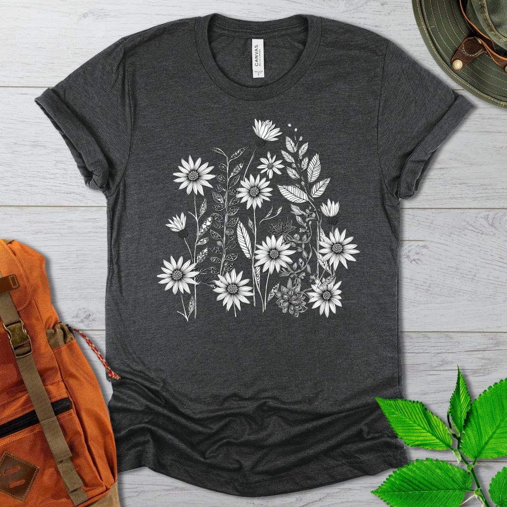 Monochrome WildFlowers Tshirt