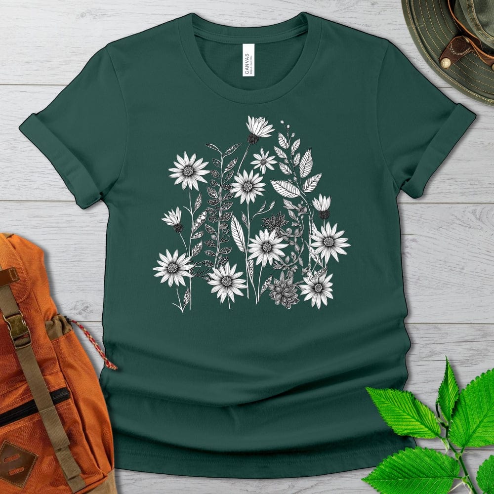 Monochrome WildFlowers Tshirt