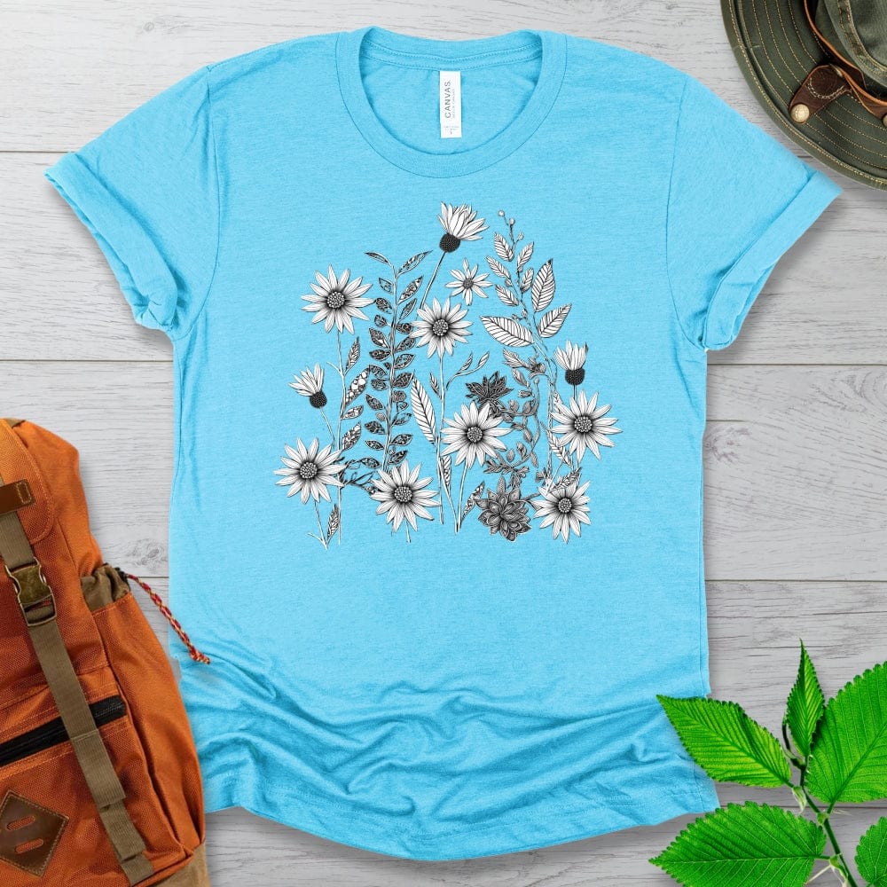 Monochrome WildFlowers Tshirt