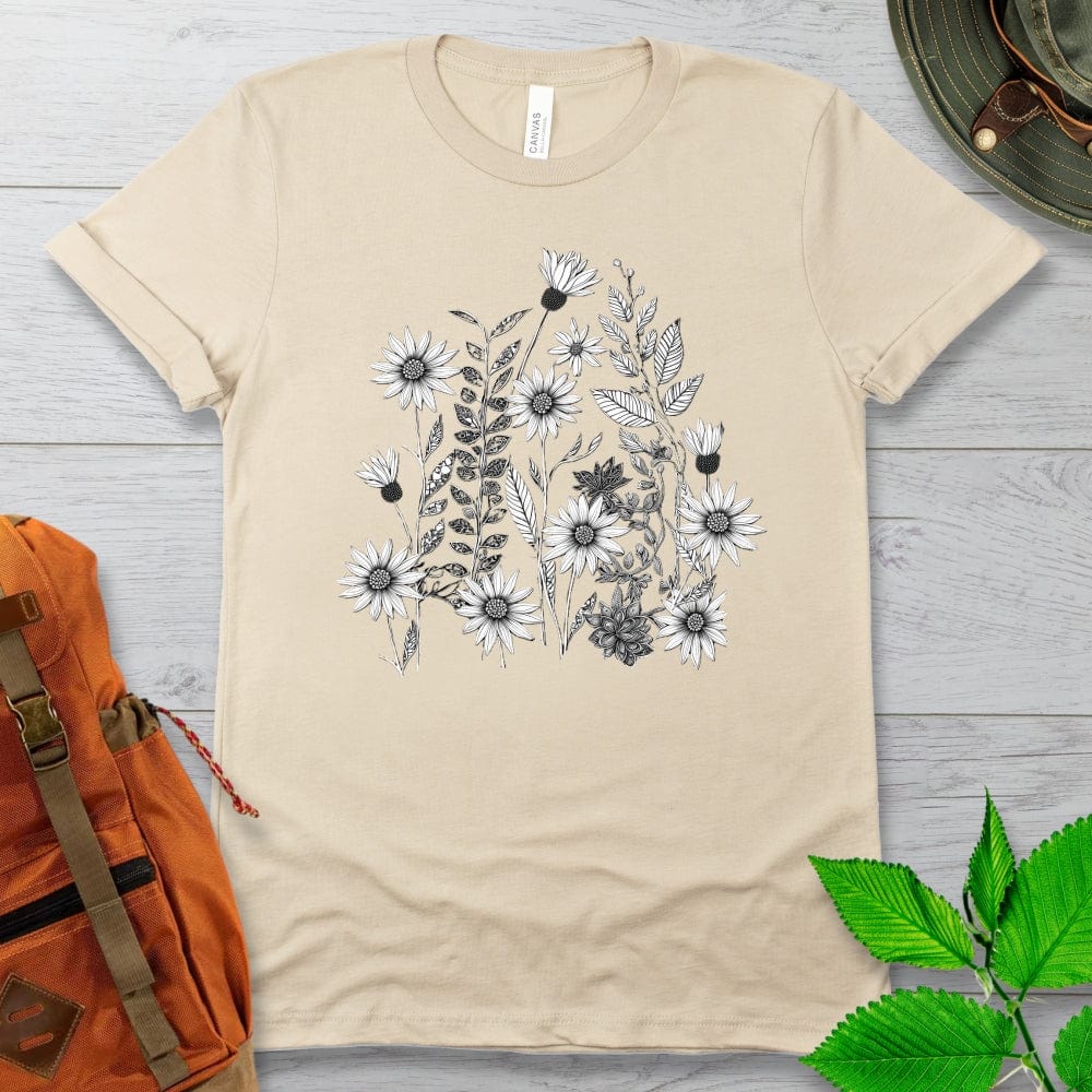 Monochrome WildFlowers Tshirt