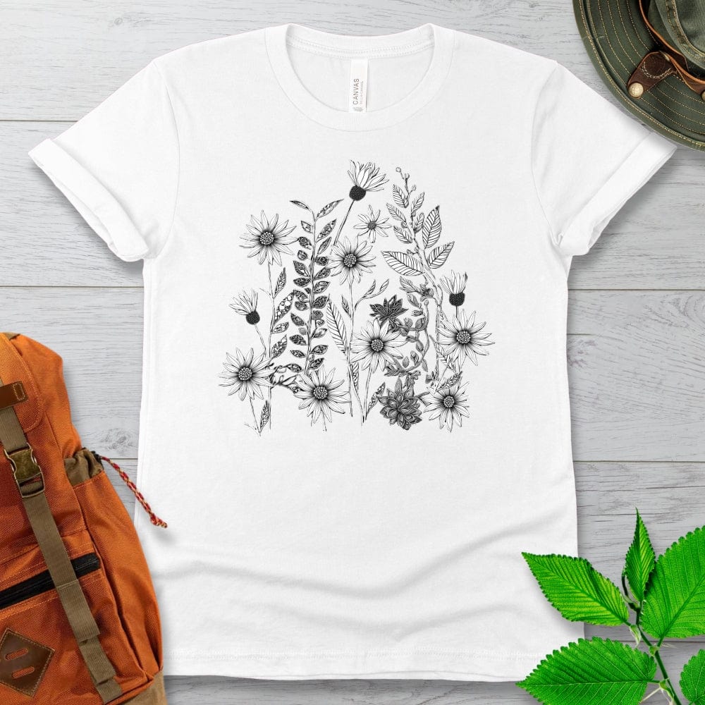 Monochrome WildFlowers Tshirt