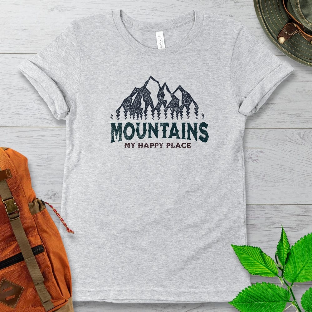 Mountains Are My Happy Place Tshirt Light Colors