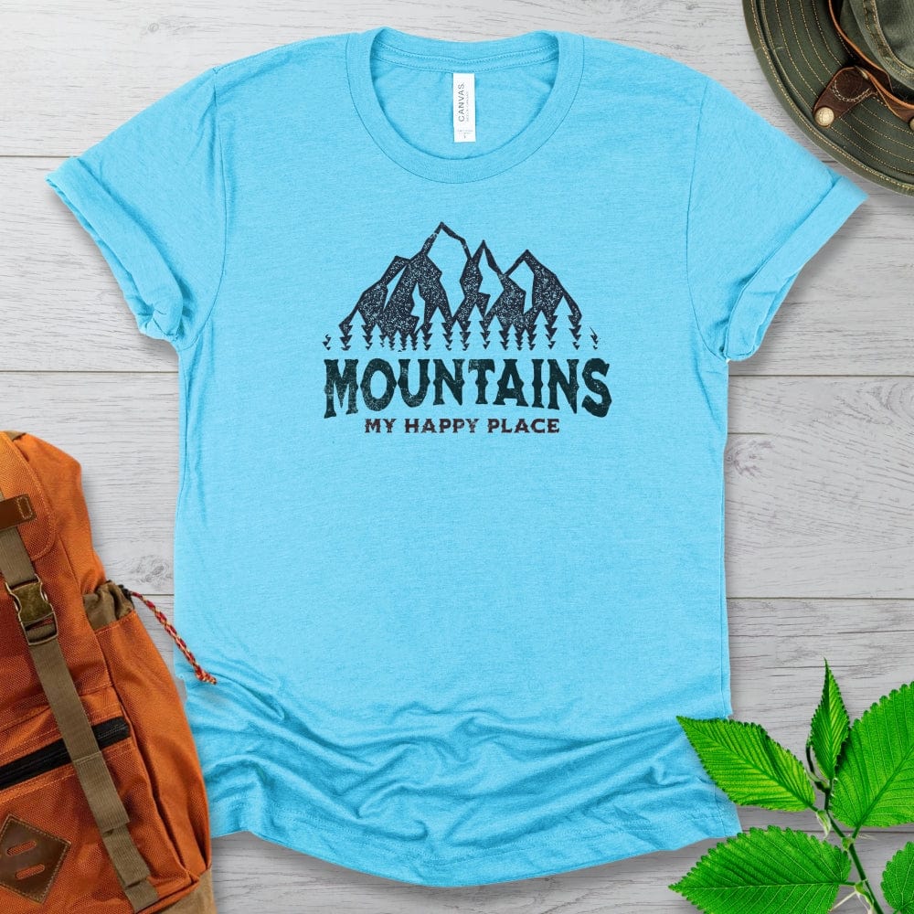 Mountains Are My Happy Place Tshirt Light Colors