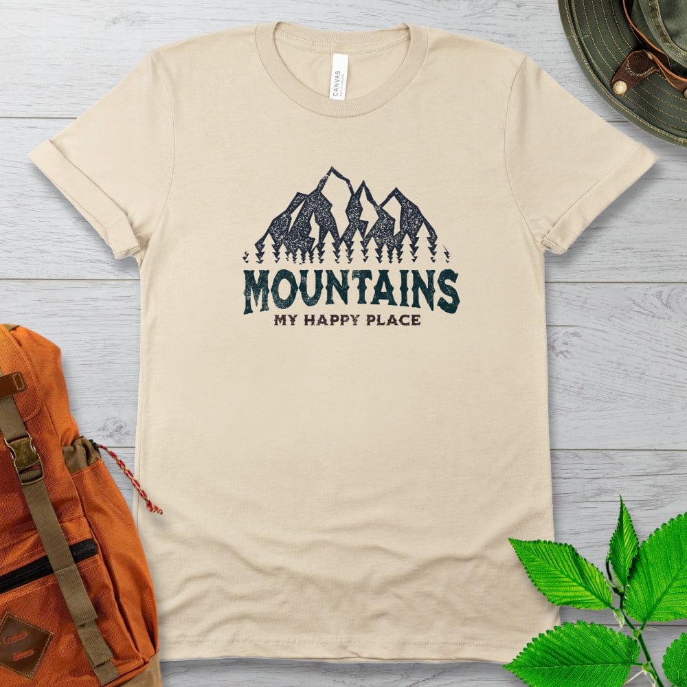 Mountains Are My Happy Place Tshirt Light Colors