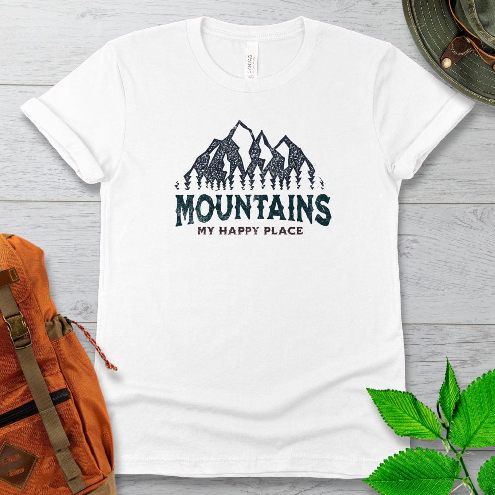 Mountains Are My Happy Place Tshirt Light Colors