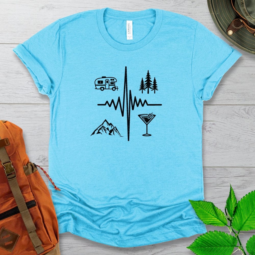 Camper Martini EKG Tshirt Light Colors