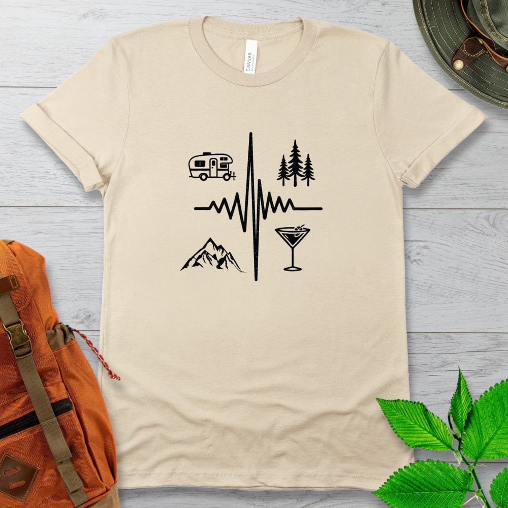 Camper Martini EKG Tshirt Light Colors