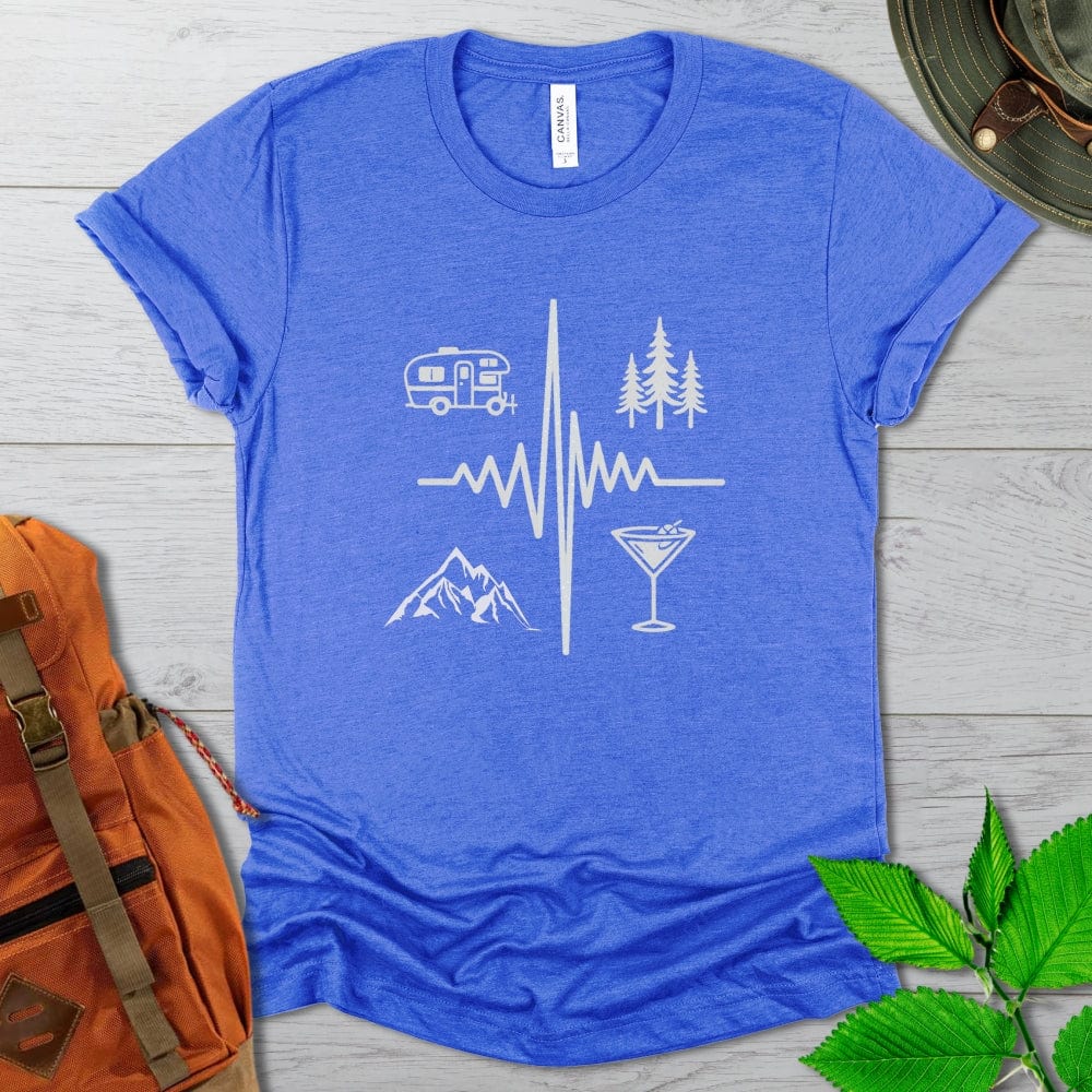 Camper Martini EKG Tshirt Dark Colors