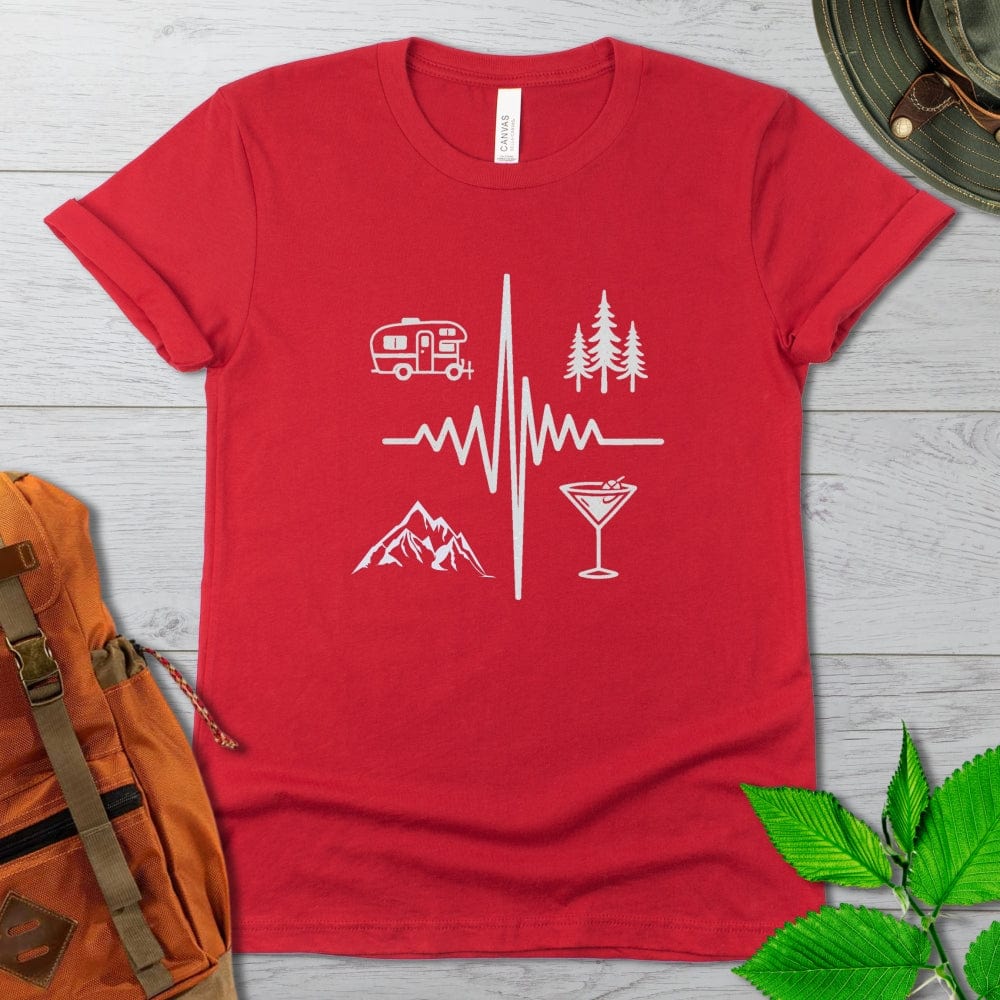 Camper Martini EKG Tshirt Dark Colors