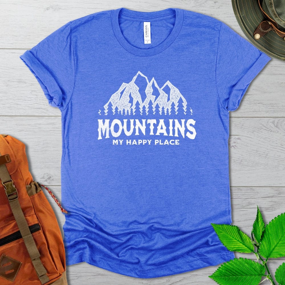 Mountains My Happy Place Tshirt Dark Colors