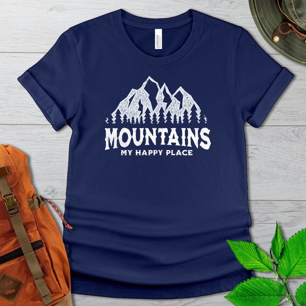 Mountains My Happy Place Tshirt Dark Colors