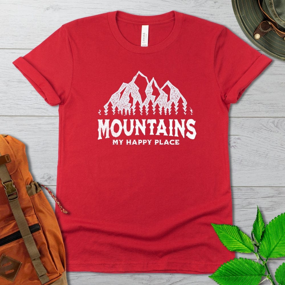 Mountains My Happy Place Tshirt Dark Colors