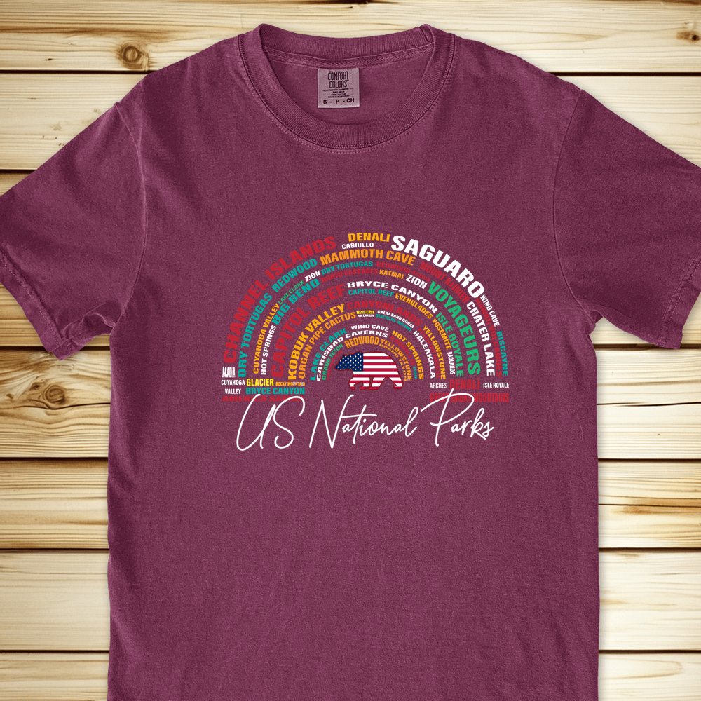 National Parks Word Art Relaxed Fit Tee