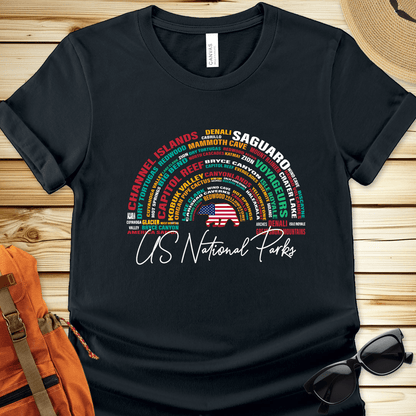 National Parks Word Art Dark Tshirt