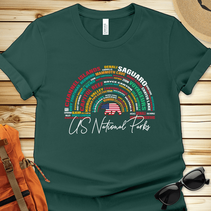 National Parks Word Art Dark Tshirt