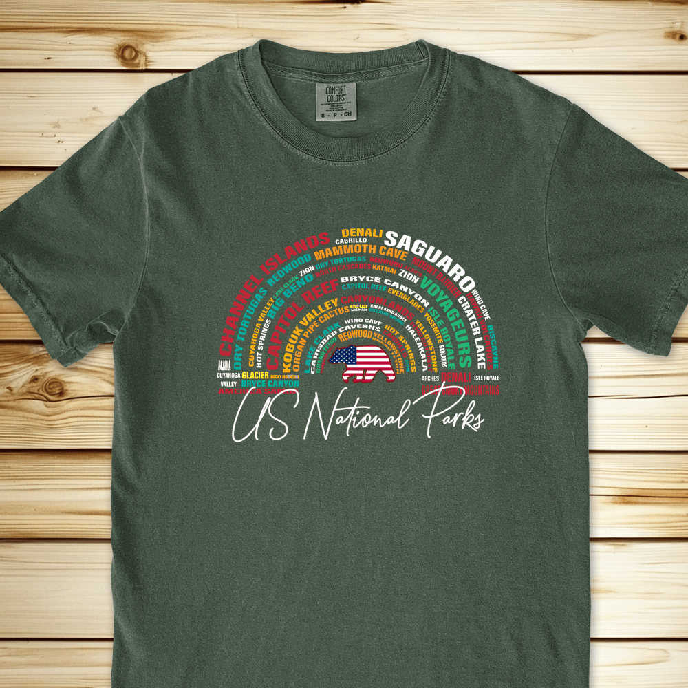 National Parks Word Art Relaxed Fit Tee