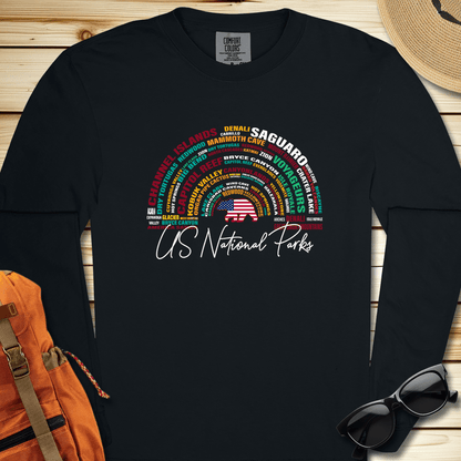 National Parks Word Art Long Sleeve Tshirt