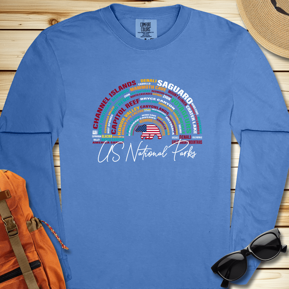 National Parks Word Art Long Sleeve Tshirt