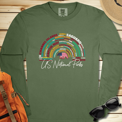National Parks Word Art Long Sleeve Tshirt