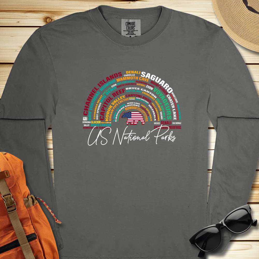 National Parks Word Art Long Sleeve Tshirt