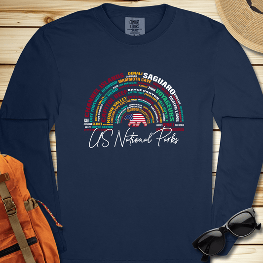 National Parks Word Art Long Sleeve Tshirt