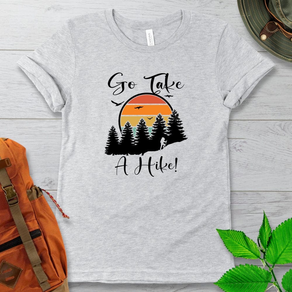 Go Take A Hike Retro Mountain Sunset Tshirt