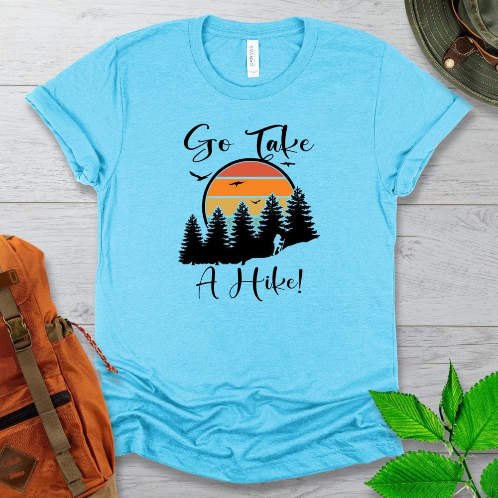 Go Take A Hike Retro Mountain Sunset Tshirt