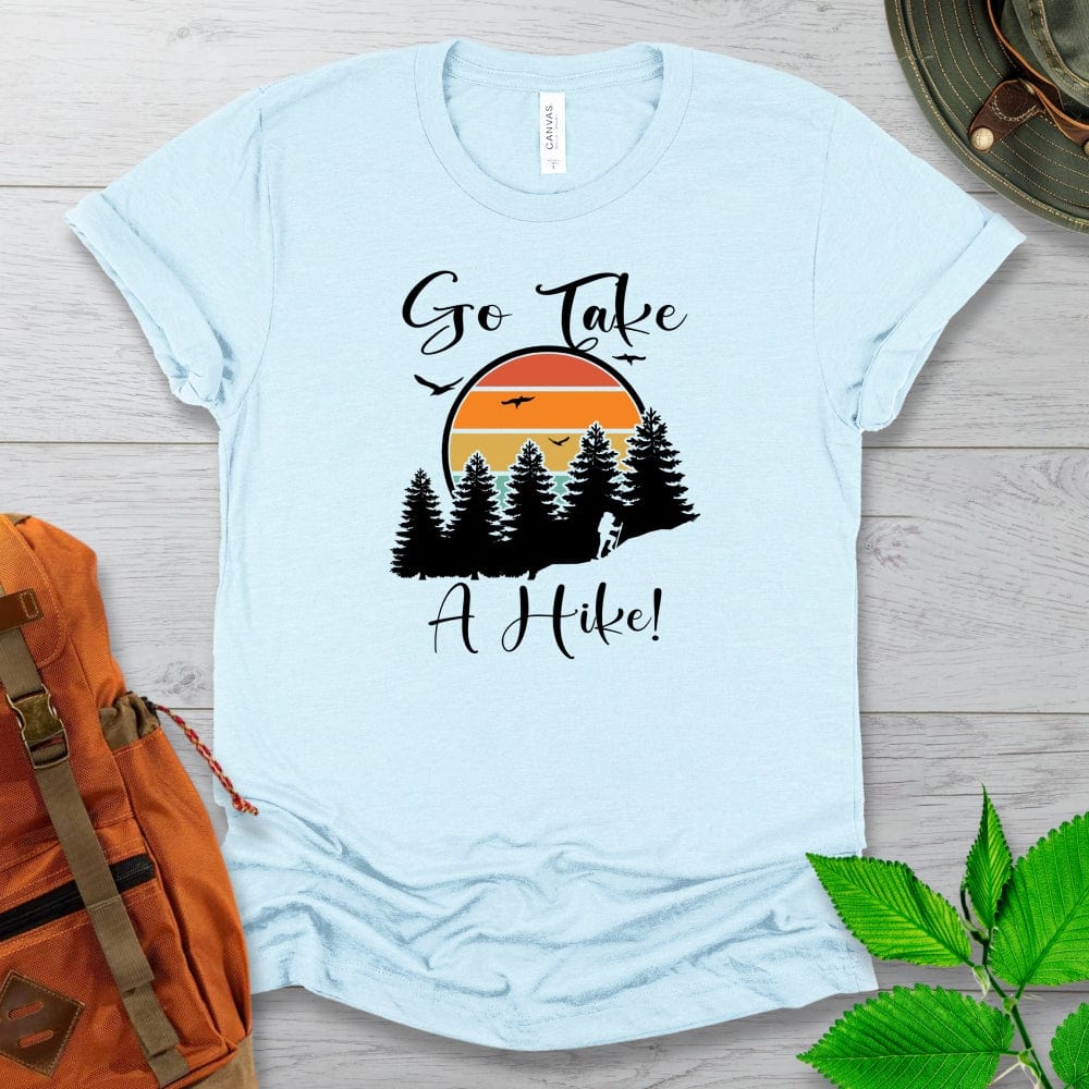 Go Take A Hike Retro Mountain Sunset Tshirt