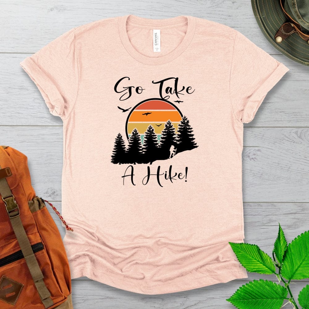 Go Take A Hike Retro Mountain Sunset Tshirt