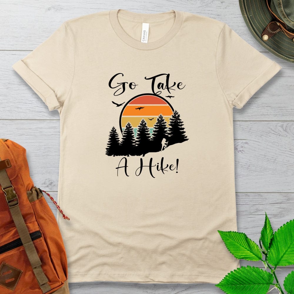 Go Take A Hike Retro Mountain Sunset Tshirt