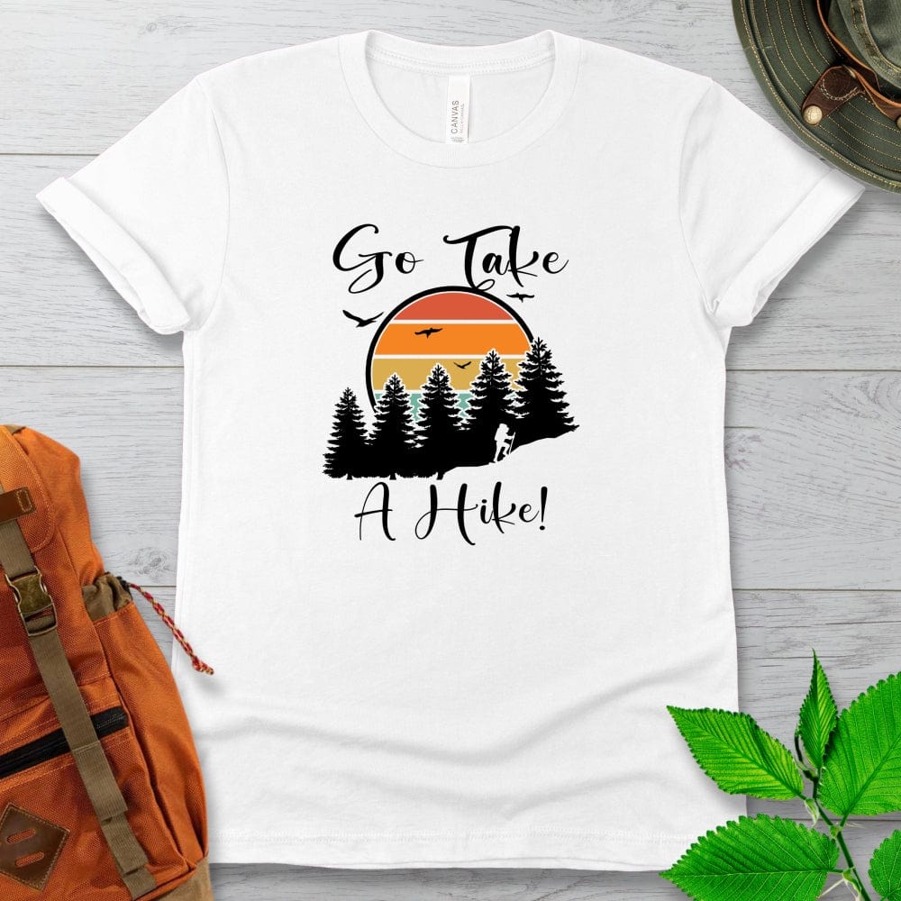 Go Take A Hike Retro Mountain Sunset Tshirt