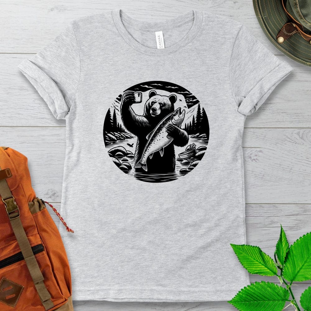 Grizzly Fishing Selfie Tshirt